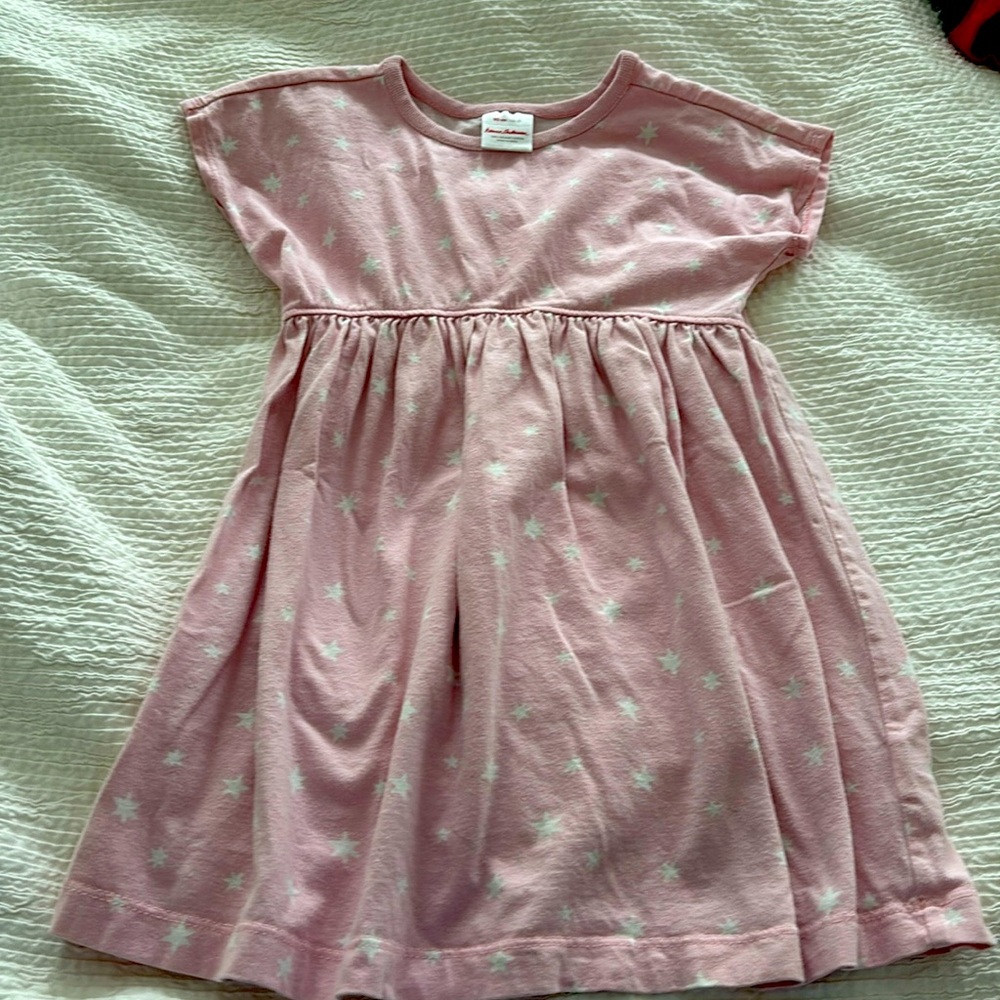 Hanna Andersson play dress. Pink with white stars